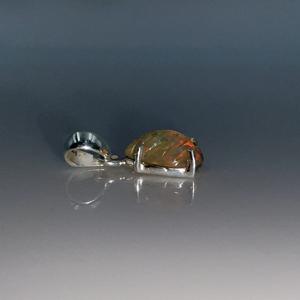 Colgante de ópalo etíope de Plata de Ley 925 hecho a mano, estilo Vintage multifuego, latón cristiano de moda para niños - Product Image 2