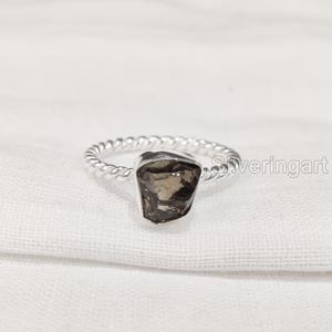 Rough Stone Jewelry Women's <b>Ring</b> Natural Raw Smoky <b>Quartz</b> Gemstone Twisted Band Christmas Gift Jewelry 925 Sterling Silver <b>Ring</b> - Product Image 5