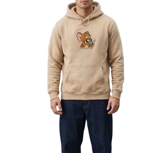 Sweat-shirt à capuche beige pour homme, design personnalisé, coupe classique, décontracté, logo photo personnalisé, respirant, en polaire polyester/coton - Product Image 2