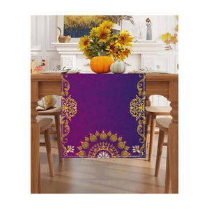 Chemin de table en coton 100% écologique, tissage panier, 260 GSM, certifié GOTS, lavable, durable, approvisionnement en vrac, décoration de table pour le dîner - Product Image 3