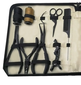 Kit d'outils professionnels de haute qualité en acier inoxydable pour extensions de cheveux à usage commercial : ciseaux à boucle, pinces, outil de séparation - Product Image 4