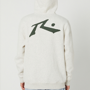 เสื้อฮู้ดผู้ชายสีขาวงาช้าง พิมพ์ลายกราฟิกโลโก้ที่อก มีเชือกผูกฮู้ด กระเป๋าแบบจิงโจ้ สไตล์ลำลอง สตรีทแวร์ เสื้อคลุม - Product Image 4