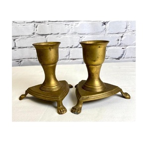 Bougeoirs en laiton Design contemporain Ensemble de 2 bougeoirs en laiton massif Bougeoir en laiton modernisme pour la décoration de la maison - Product Image 3