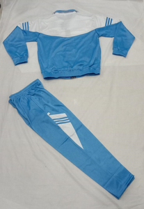 Meilleures ventes, prix de gros, survêtement sport super-poly, veste et pantalon à fermeture éclair intégrale, motif côtelé pour hommes - Product Image 4