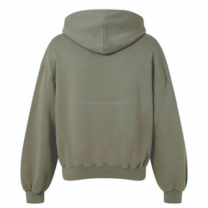 OEM personalizado Sunfaded cremallera French Terry Streetwear funcional ácido lavado hombres Zip up OEM peso pesado Rhinestone Sudadera con capucha - Product Image 2