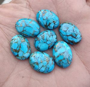 AAA + พลอย10X14ทรงหลังเบี้ยทรงวงรีทำจากทองแดงเทอร์ควอยซ์อัญมณีหลวมสำหรับทำเครื่องประดับ - Product Image 1