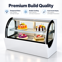 Lemari Pendingin Display Kue Oval Mini QR530A dengan Pendingin Udara, Kontrol Digital, dan Sistem Defrost Otomatis untuk Toko Roti