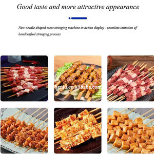 नया उत्पाद स्नैक भोजन स्वचालित स्टेनलेस स्टील मांस कंकाल मशीन मांस केकबाब बीबीसी सैटे कंकाल मशीन पेशेवर सेवा - Product Image 2