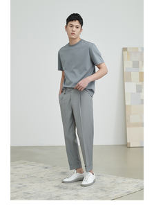 Camiseta de algodón 100% para hombre, estilo con cuello redondo, logotipo estampado, diseño personalizado, característica anticontracción, camisetas de longitud Regular - Product Image 3