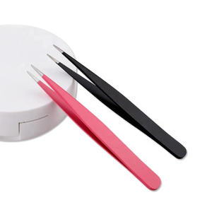 Pinzas de extensión de pestañas postizas de acero Rosa recién llegados personalizadas 2025 pinzas rectas de maquillaje de extensión - Product Image 4