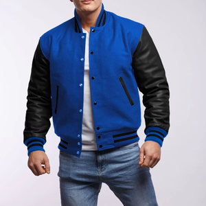 Top Qualité Letterman Varsity Baseball Bomber Veste En Cuir Véritable Manches Laine Corps Vestes Équipe Couleurs Option Veste - Product Image 4