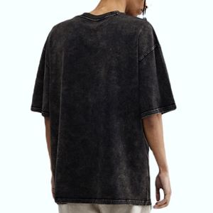 Camiseta Retro de algodón 100% de alta calidad, lavado ácido y lavado Mineral, camiseta Vintage relajada pesada de gran tamaño para hombres - Product Image 1