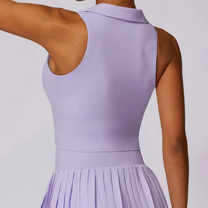 เสื้อแขนกุดแห้งเร็วสำหรับผู้หญิงใส่เล่นกอล์ฟชุดเล่นกีฬาเสื้อใส่เล่นเทนนิสฟิตเนสคุณภาพสูงกำหนดโลโก้ได้เองจากโรงงาน - Product Image 5