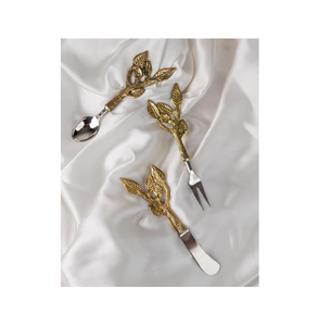 Fourchette de table décorative en laiton à poignée unique en acier miroir poli pour la maison ensemble de fourchettes de table à manger à vendre - Product Image 1