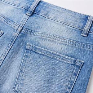 <b>Women's</b> Slim Fit High Waist Denim <b>Jeans</b> Pants Multi Zipper Pockets Cargo Custom Flat Front Design Customized Color Streetwear - Product Image 5