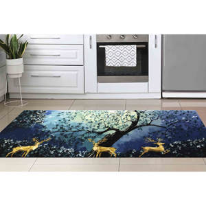 Alfombra Bosque de Ciervos Dorados: Alfombra Antideslizante para Entrada, Alfombra Delgada No Tejida - Product Image 4