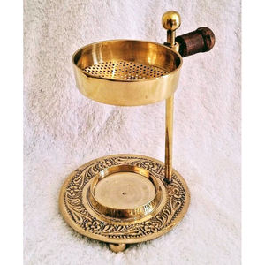 El mejor precio al por mayor, soporte de incienso de latón puro, cuenco ajustable, quemador de incienso, perilla de madera, perfecto para oración, meditación, relajación - Product Image 2