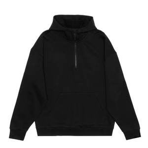 Mode personnalisée avec logo et lettre imprimés Pull à capuche avec cordon de serrage Pull à capuche noir à manches patchwork pour hommes - Product Image 3
