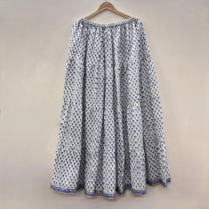 Hand block print cotton <b>skirt</b> Indian cotton <b>skirt</b> <b>Floral</b> cotton <b>skirts</b> - Product Image 1