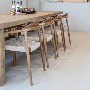 Chaise de salle à manger nordique rétro de haute qualité en bois de frêne massif avec dossier d'accoudoirs en rotin Design moderne pour appartements hôtels en plein air - Product Image 3