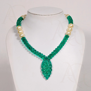 Cuentas de collar de Esmeralda cultivadas en laboratorio, hilo de piedras preciosas de corte Nano verde pulido liso facetado para fabricación de joyas personalizable - Product Image 5