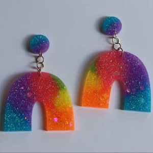 Resin Embroidery <b>Earrings</b> Handmade Stainless Steel Fashion Jewelry for Women Girls Classic Wedding Look High Quality - Product Image 5