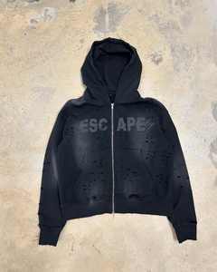 OEM Streetwear Sweat à capuche en coton éponge française délavé à l'acide Vintage Logo personnalisé Surdimensionné Stone Wash Sun Faded Distressed Hoodies - Product Image 3