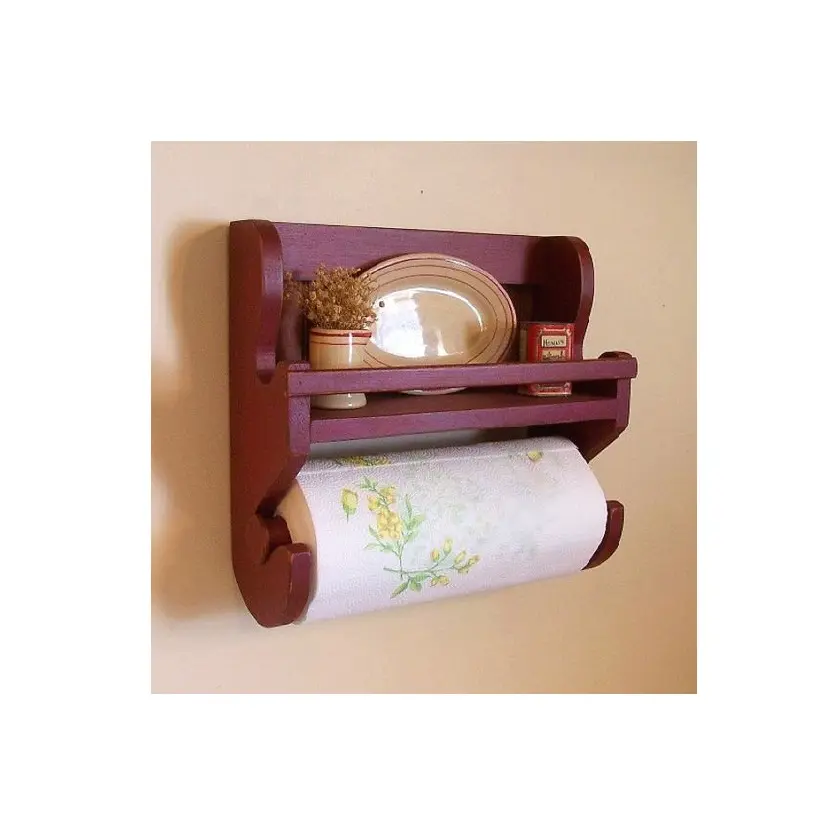 Portarrollos de papel higiénico de madera multifunción para estante de sala de estar, soporte de pañuelos para baño, artesanía natural decorativa