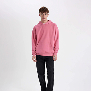Sweat à capuche décontracté surdimensionné pour homme, mode streetwear, hiver, thermique, uni, respirant, logo brodé, polaire français, 100% coton - Product Image 2