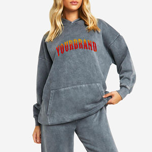 Nuevas sudaderas con capucha de moda para mujer, sudaderas con capucha de gran tamaño para mujer, ropa informal de invierno de manga larga con lavado ácido, sudadera para mujer - Product Image 6