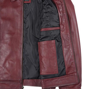 Chaqueta de Cuero de Oveja Genuino Más Vendida para Hombre, Cuello Alto, Resistente al Viento, Corte Regular, Alta Calidad, Cómoda y Elegante - Product Image 5