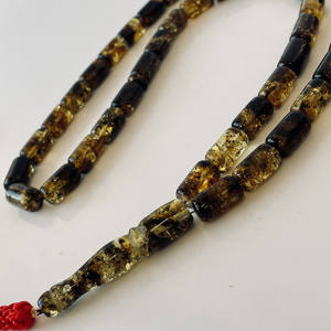 ลูกประคำอำพันสีเขียวดำธรรมชาติ ประดับด้วยอำพัน 45 เม็ด สำหรับสวดมนต์อิสลาม - Product Image 2