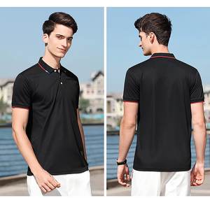 Solapa de moda informal para hombre para Polo, Camiseta de algodón en blanco transpirable con estampado bordado de logotipo personalizado para deportes y golf - Product Image 2