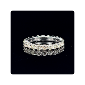 Anillo de Eternidad Completo de Oro Blanco de 14k de Lujo con Diamantes de 0.10 Ct, Diseño Circular Premium con Micro Pavé, Anillo de Bodas para Mujer, Joyería Nupcial - Product Image 3