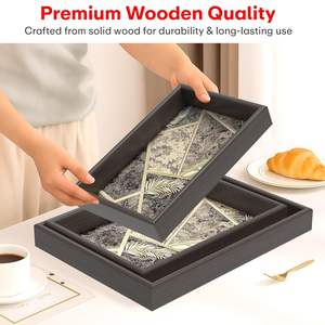 Ensemble de plateaux de service en bois de luxe au design vintage pour la cuisine, la table à manger, le bureau et la maison, matériau de qualité supérieure disponible - Product Image 6
