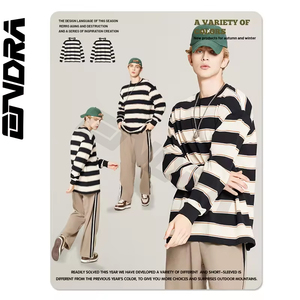 Wholesale <b>Men's</b> T-<b>shirt</b> 100% Cotton <b>Long</b> <b>Sleeve</b> <b>Striped</b> Street Wear <b>Men</b> T <b>Shirt</b> <b>Men's</b> Trendy Printed <b>Shirts</b> - Product Image 4