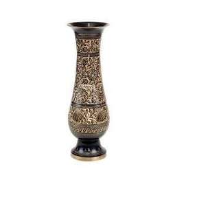 Hammered pattern brass <b>vintage</b> flower <b>vase</b> sleek appearance enhances the sophistication of floral displays - Product Image 5