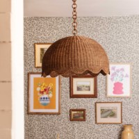 Abat-jour tissé en rotin Boho fait à la main luminaire naturel suspension de plafond en osier pour décor de chambre ou de café