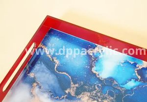 Plateau d'affichage coloré au meilleur prix plateau de service en acrylique transparent personnalisé plateau de service en acrylique d'affichage de stockage - Product Image 5