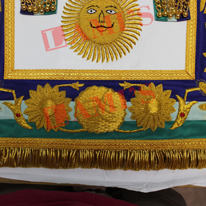Hot Sale 2025 Handmade Embroidery Gold <b>Wire</b> Masonic Apron Wholesale Freemasons Regalia Apron - Product Image 5