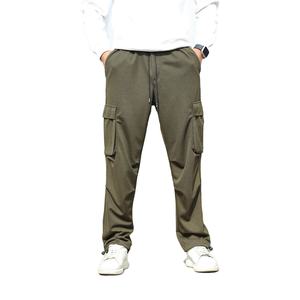 Kivotech กางเกงผ้าโพลีเอสเตอร์สำหรับผู้ชาย, กางเกงผ้าคอตตอนผ้าถักมีกระเป๋าแบบผูกเชือกแฟชั่น - Product Image 5