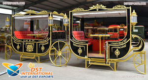 Buggy de mariage indien en or blanc présidentiel Transport de chariot blanc élégant Transport de chevaux de luxe blanc pour le tourisme - Product Image 4