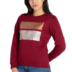 Sweat-shirt d'hiver pour femme de haute qualité, 100% coton, design personnalisé, col rond doublé avec logo frontal, tissu polaire - Product Image 3