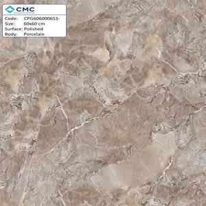 Azulejos de suelo de porcelana esmaltada completamente pulida 3D costera de 600*600mm funciones antideslizantes para interiores, ladrillo refractario marrón blanco barato - Product Image 1