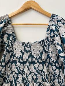 Robe Maxi d'été élégante pour femmes à la mode Design imprimé fleuri confortable Style occidental régulier 100% coton - Product Image 5