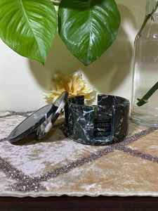 Black Zebra Marble <b>Coasters</b> <b>Set</b> Of 6 <b>With</b> <b>Holder</b> Handmade Stone Drink <b>Coasters</b> - Product Image 4