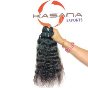 Fabrication brute de cheveux indiens noirs pour femmes, machine à double trame, traitement des vagues profondes, cuticules à vague profonde, cheveux humains alignés - Product Image 1