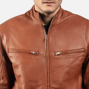 Chaqueta de Cuero Premium Transpirable de Corte Holgado con Cuello Alto para Hombre, Cómoda, Nueva, Ligera y de Alta Calidad - Product Image 6