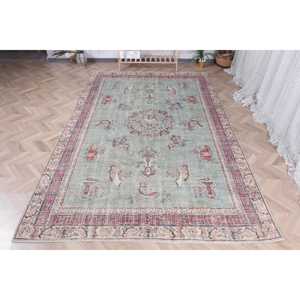 Vintage Turkish <b>Runner</b> Rug 0.6x10.3 ft, Blue <b>Red</b> Floral Wool Rug - Product Image 1