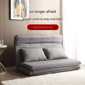 Canapé-<span class=keywords><strong>lit</strong></span> double de style japonais Kino pour salon, chambre à coucher, sol, pliable, avec appui-tête et dossier confortables - Product Image 1